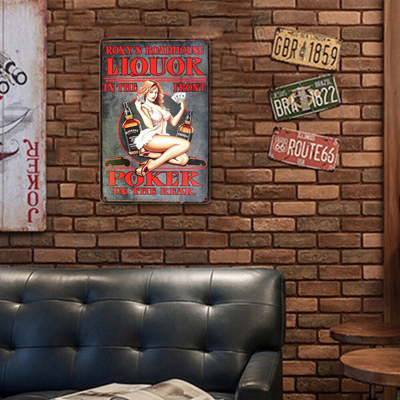 Metal Tin Sign Plaque Wall Wine Advertisement Posters Iron Painting (A)