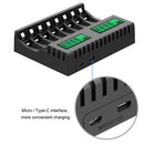 LCD Digital Battery Charger 8 Slots for Ni-MH/Ni-Cd AA AAA Rechargeable Battery