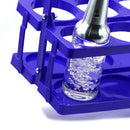 Portable Beer Rack Foldable Plastic Beer Basket Durable Wine Rack (Blue) Newly