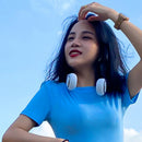 Leafless Silent Air Cooling Hanging Neck Fan for Sports Travel (White)