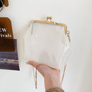 Transparent Shoulder Bags Women Clip Buckle PVC Clear Phone Pouch Crossbody Bags