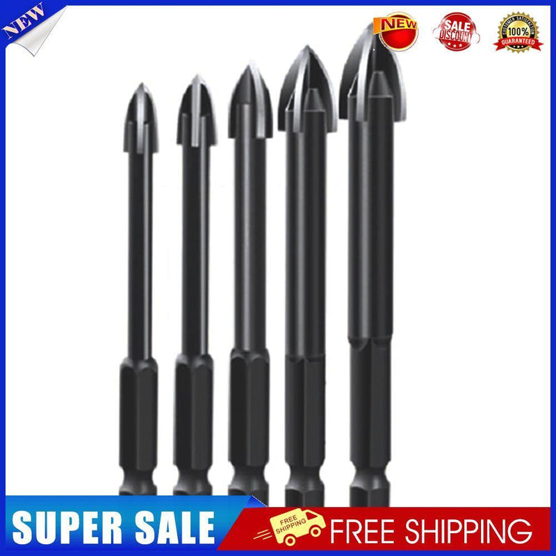 Universal Electric Hand Drill Bits Hex Shank Glass Tool Set (6+6+8+10+12mm)