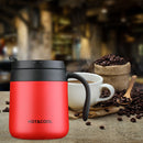 350ml Stainless Steel Vacuum Flask Handle Lid Portable Water Cup (Red) Newly
