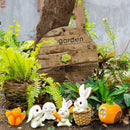 7 Pcs Mini Garden Ornaments Easter Bunny Decoration for Home Garden Yard Office
