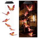 LED Solar Wind Chime Butterfly Light Color Changing IP65 Hanging Lamp (A) Newly