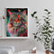 Hand Painted on Canvas DIY Red Cat Oil Paint By Numbers Drawing Kit Ornaments