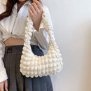 Fashion Pleated Armpit Bag Women Bubble Designer Travel Shoulder Handbag Purses