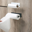Kitchen Self-adhesive Roll Paper Holder Bathroom Towel Storage Rack (White)