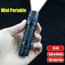 Zoom Flashlight Camping Lamp Rechargeable USB Pen Clip Illuminated Flashlight