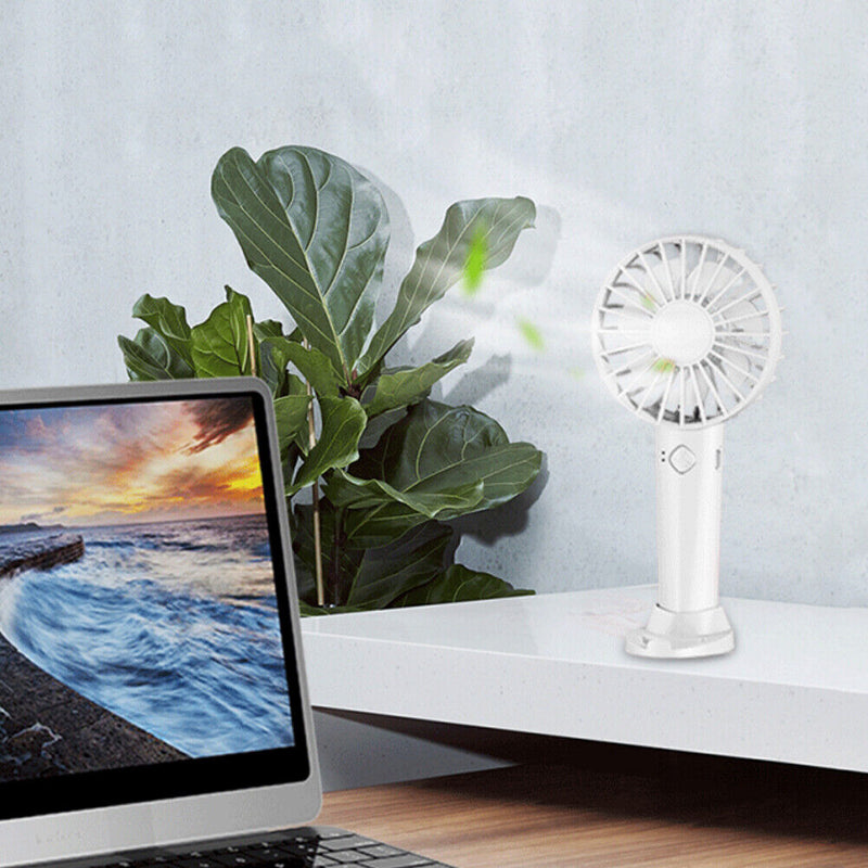 Mini Portable Fan Handheld USB Charging Air Cooling Powerful Fans (White)