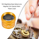 30X Magnifying Glass K9 Optical Lens Monocle Magnifier for Coin Stamps Loupe
