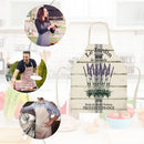 Kitchen Linen Apron Lavender Print Home Restaurant Cooking Baking Bib Dress