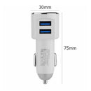 Universal Dual USB Car Charger Digital LED Display 5V 3.4A Adapter (White)