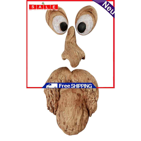 Old Man Tree Face Decoration, Bark Facial Features Ornaments for Yard, Outdoor