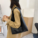 Fashion Large Capacity Top-handle Bag Women Portable Leather Solid Totes Satchel