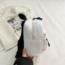 Solid Color Student School Shoulder Handbag Traveling Top-hondle Bag for Female