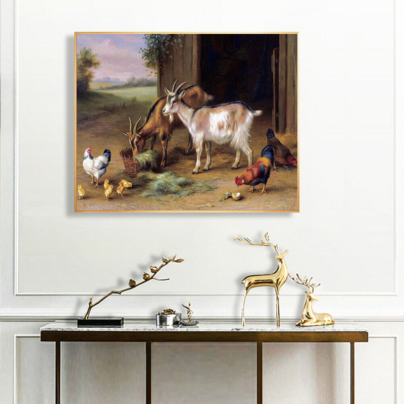 Goat Rooster Oil Paint By Numbers Kit DIY Acrylic Painting on Canvas (B1475)