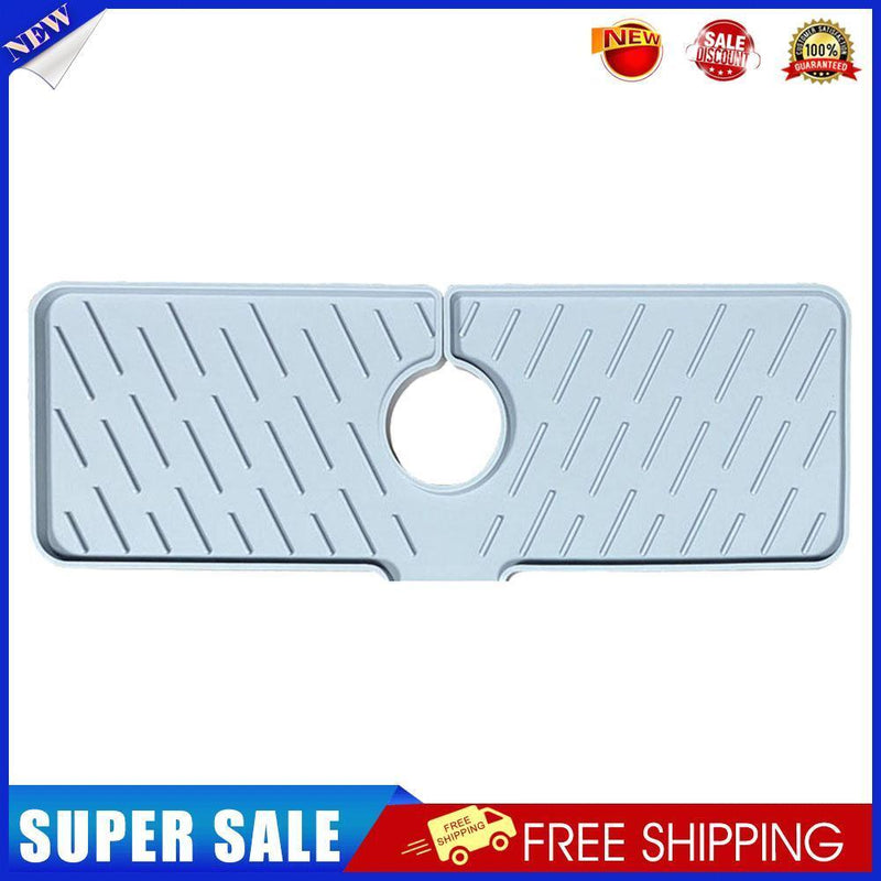 Bathroom Faucet Water Catcher Mat Sink Draining Pad Behind Faucet (Grey)