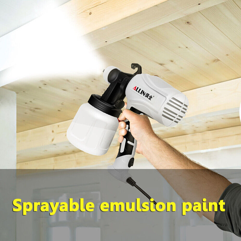 650W Electric Paint Spraying Gun w/ 2 Nozzles Household Wall Paint Sprayer