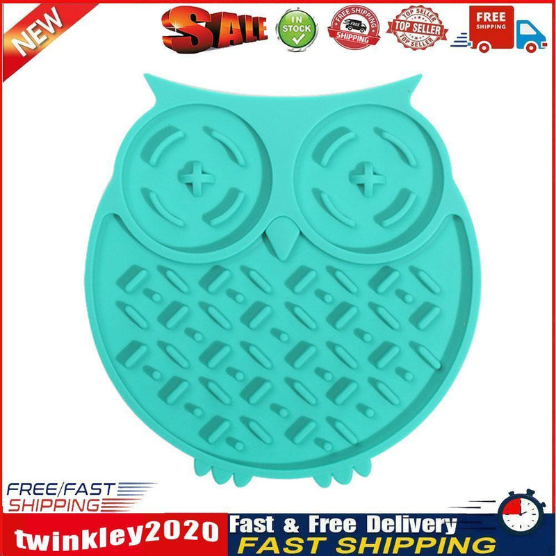 Dog Feeding Lick Mat Cat Feeder Licking Pad Slow Food Feeder Bowls (Blue) Newly