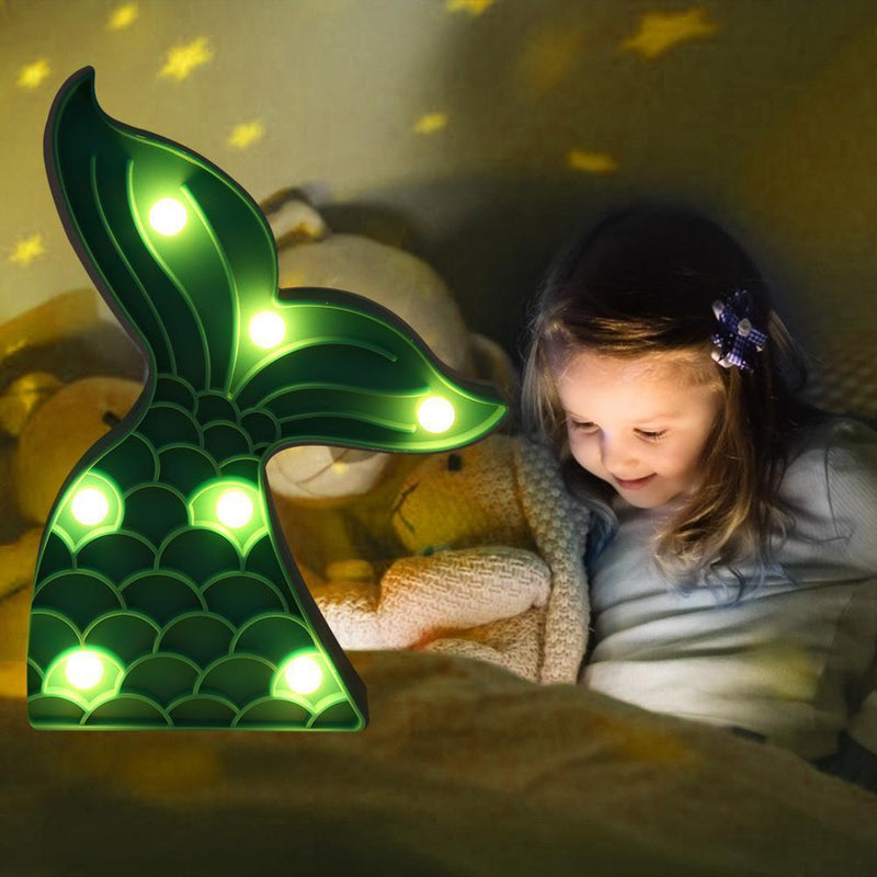 LED Night Light Indoor Wall Lamp Home Bedroom Decoration Mermaid Tail Light