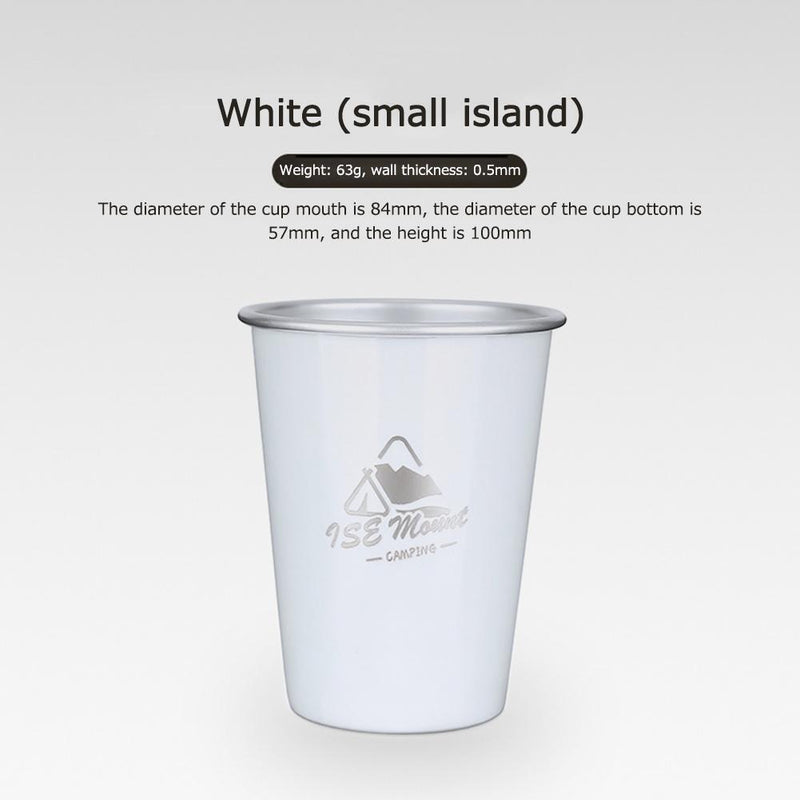 Stainless Steel Camping Cup Outdoor Travel Coffee Beer Drinks Mugs (White)