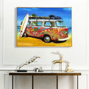 Handmade Beach Bus 5D DIY Full Round Drill Drawing Kit Diamond Painting Ornam