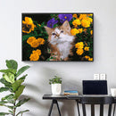 DIY Digital Painting By Numbers Cat Flower Frameless Canvas Picture Modern Art