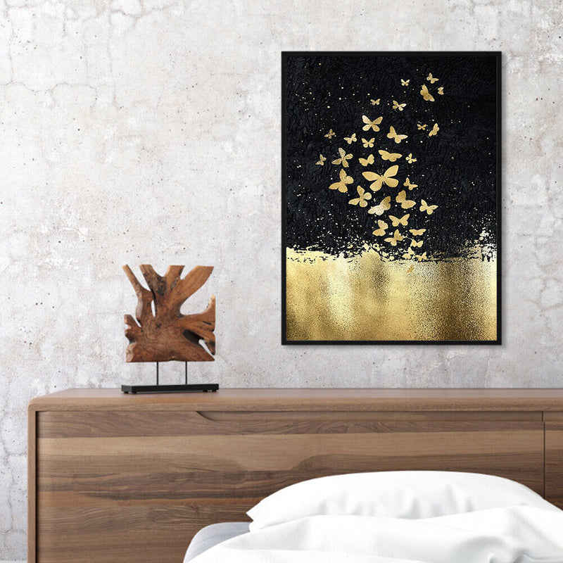 Oil Paint By Numbers Golden Butterfly Frameless Picture Craft for Living Room