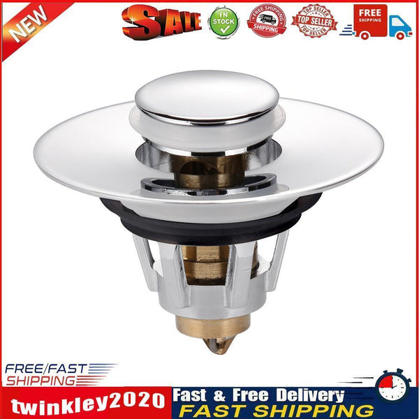Stainless Steel Rebound Core Push Drain Filter Sink Bounce Bathtub Plug Newly