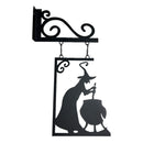Holiday Decor Black Witch Sign Metal Witch Wall Silhouette for Garden Patio Door