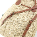 Fashion Straw Shoulders Backpack Woven Women Beach Holiday Bucket Purse Bag