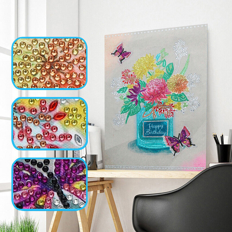 5D DIY Flowers Part Special Drill Diamond Painting Kit Artwork Craft (X022)