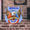 Shield Shape Independence Day Eagle Metal Plate Tin Sign Wall Plaque Poster