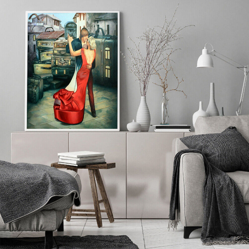 Dance Couple Oil Paint by Numbers Hand Painted Frameless Picture Home Ornament
