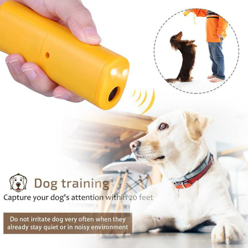 LED Ultrasonic Dog Repeller Portable Pet Aggressive Anti Barking Trainer Tool