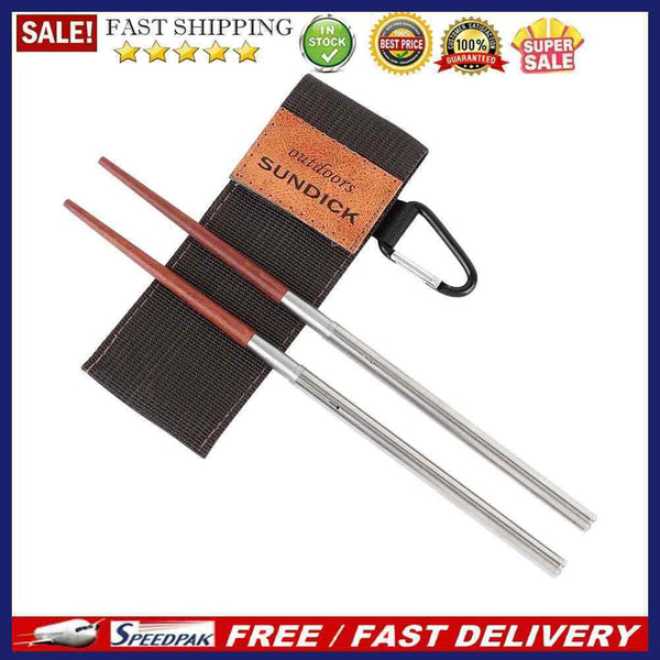 Foldable Chopsticks, Detachable Collapsible Wood Chopsticks with Storage Ba