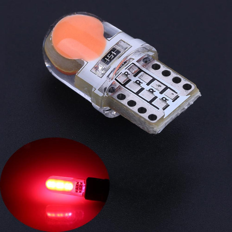 10pcs 12V T10 W5W LED Lamp COB Silicone Shell Car Turn Side Lamps(Red) Newly