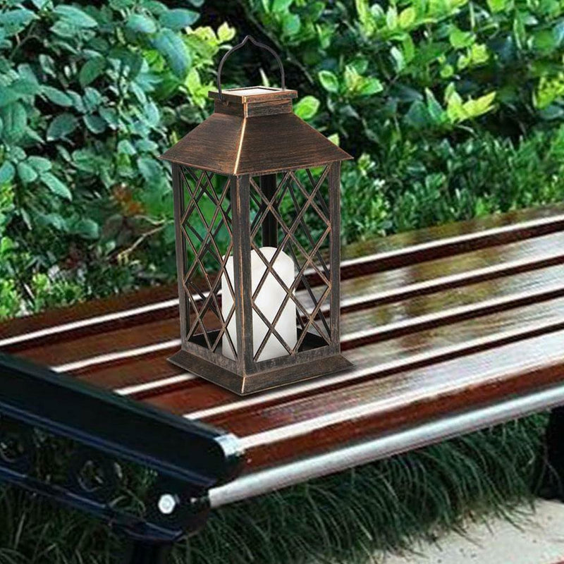 Waterproof LED Solar Powered Hanging Candles Lantern Lights Garden Outdoor Lamps