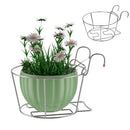 Sill Home Decor Hanging Flower Pot Rack Guardrail Balcony Planter Pot Stand