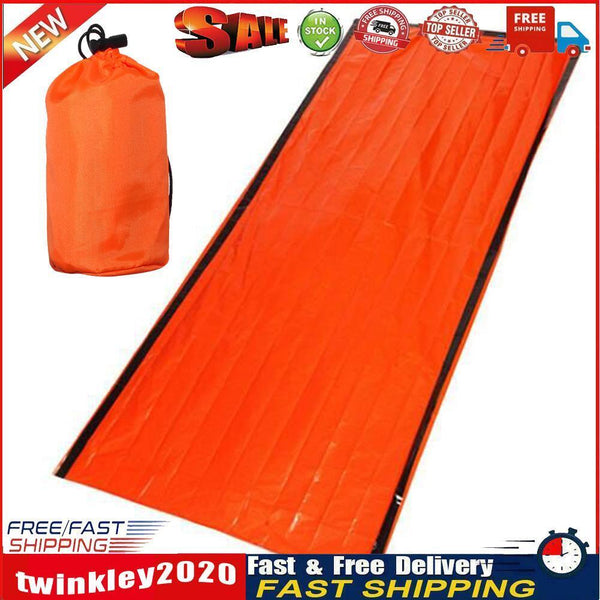 Outdoor Emergency Sleeping Bag Survival Sleep Pouch with Whistle (Orange) Newly