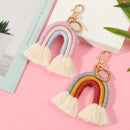 Handbag Charms Rainbow Rainbow Keychain Car Keyring Holder Tassel Bohemian