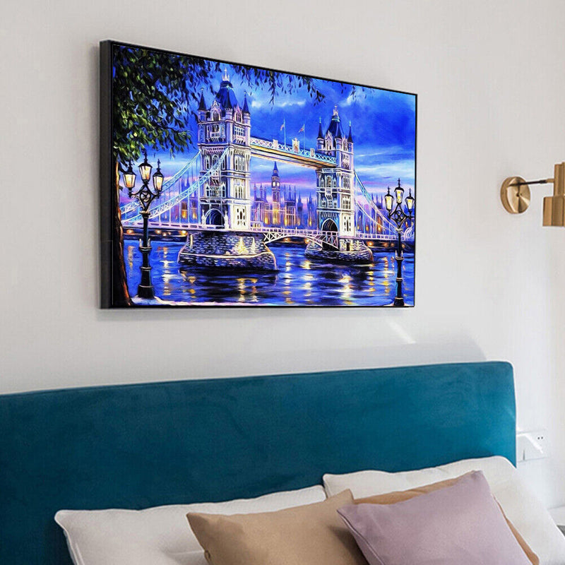 5D Full Square Diamond Painting DIY Bridge Rhinestone Picture for Christmas Gift