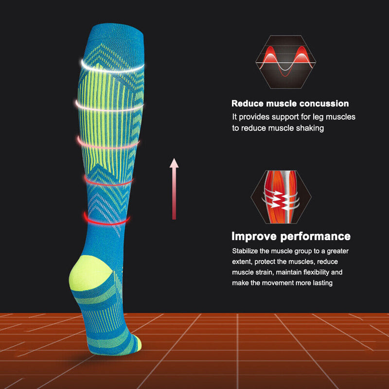 Sports Cycling Stockings with Reflective Strip Compression Socks for Women Men