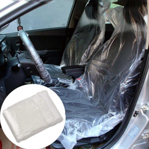100Pcs Automotive Disposable Plastic Seat Cover General Transparent Seat Cover