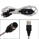 USB IN-OUT MIDI Interface Cable Converter PC to Music Keyboard Adapter Cord