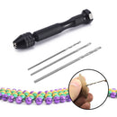 Manual Twist Drill Bit Set+Mini Hand Drill with Keyless Chuck for 0.3-3.4mm