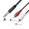 1.5m 1/4 Stereo Male to 2 RCA Male Dual RCA to 6.35mm TRS Audio Adapter Cable