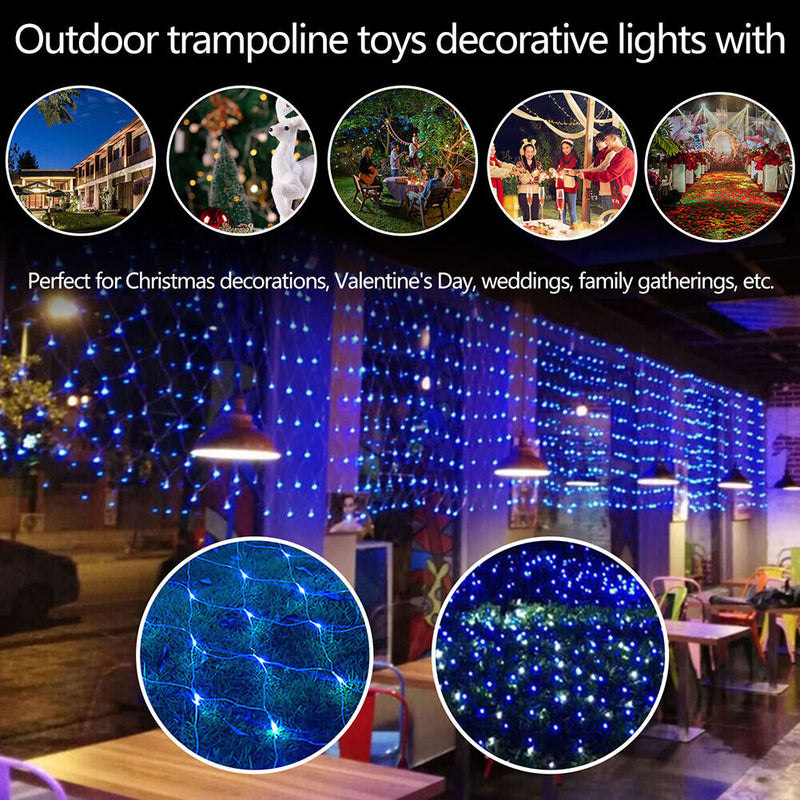 LED Net Fairy Lights Home Wedding Party Christmas Decor (Blue Light EU) Newly