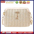 Women Shoulder Bag Straw Weave Phone Purse Zip Shell Shoulder Crossbody Handbag